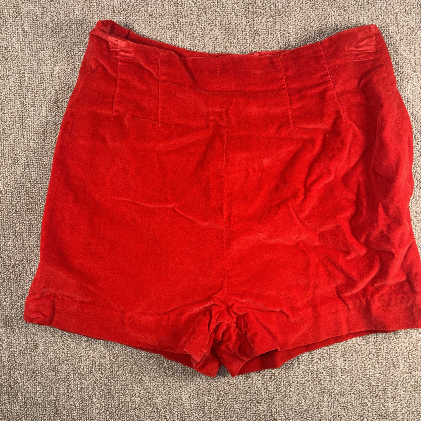 Vintage 70s/70s Women’s Velvet Shorts Hot Pants Talon Zipper 11.5×12 Retro Disco