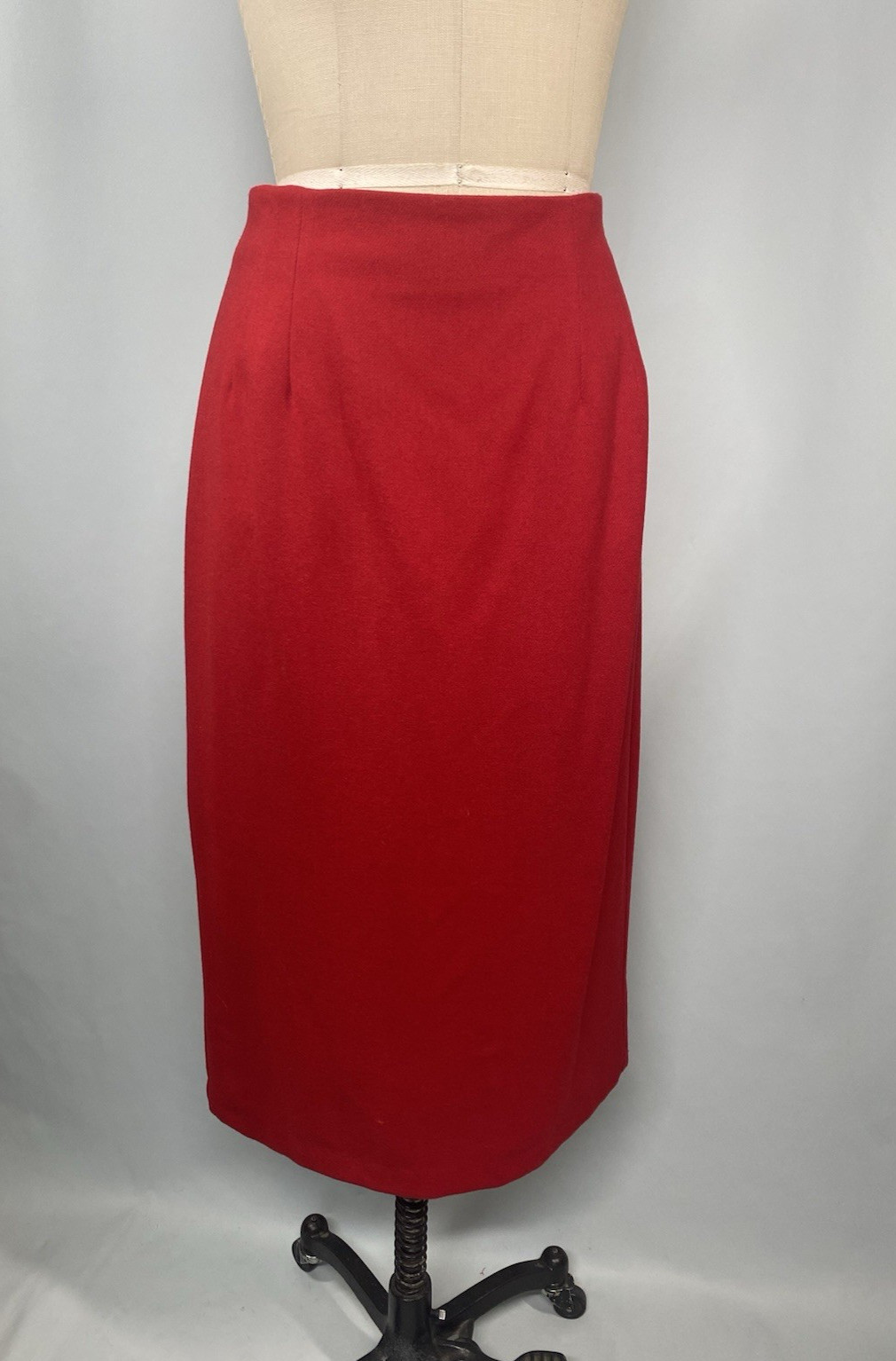 NEW NWT Vintage Skirt SIZE LARGE 10 Red Wool long FOX & HOUND 80s 90s straight