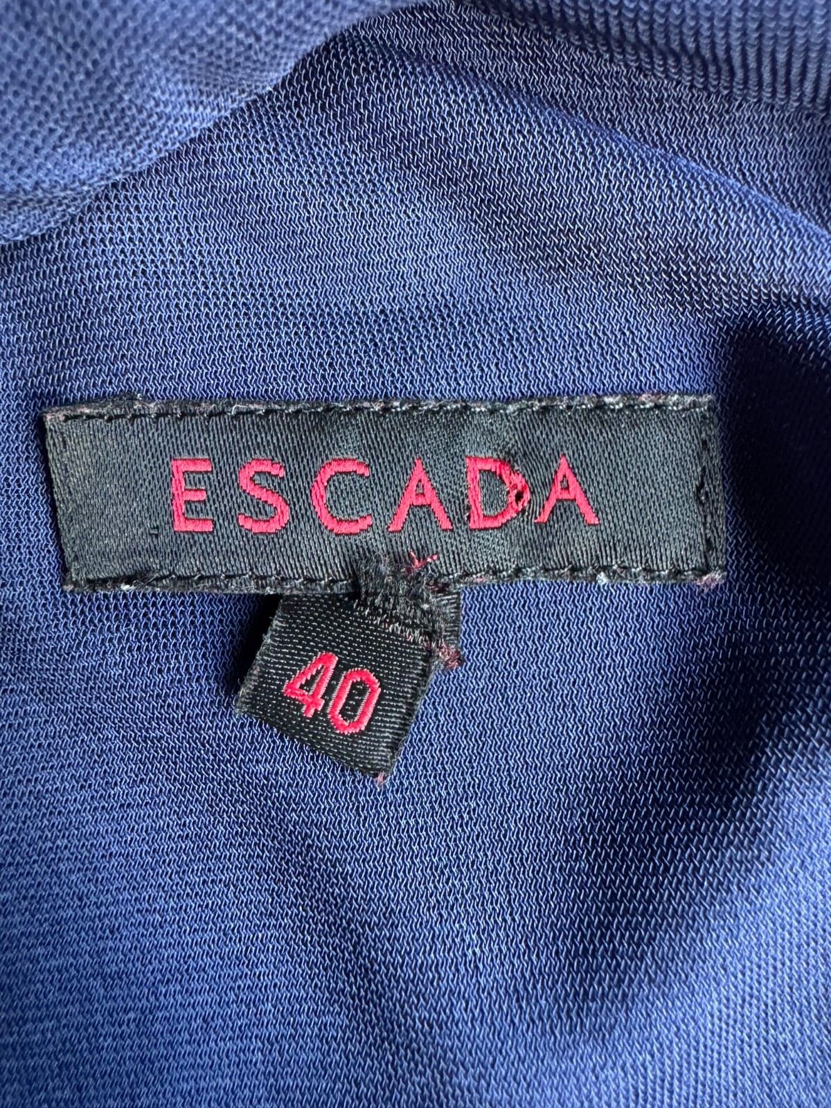 Escada dress 90s 100% viscose rayon jersey draped designer size 40/42