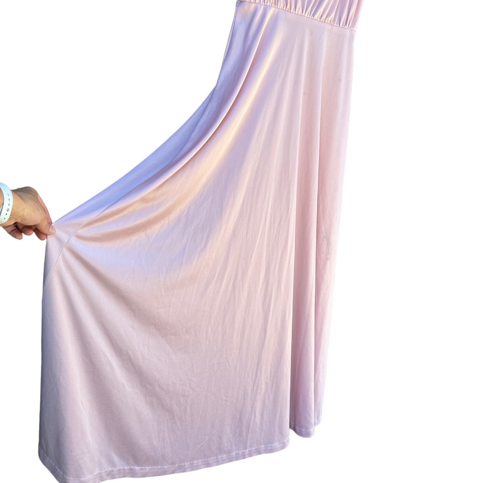 Vintage Eve of MIlady Lavender 70s 80s Satin Lace Cover Prom Bridesmaid Dress Si