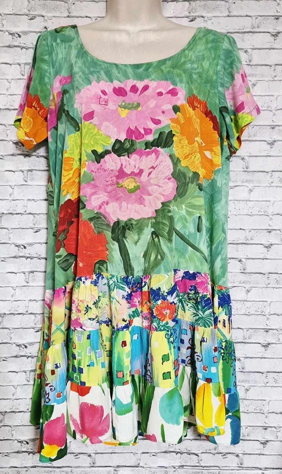 Vintage Jams World Y2K Hattie Dress Floral Spring Garden Boho Artsy Festival