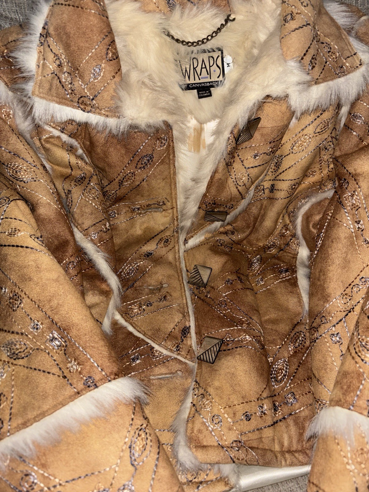 Wraps By Canvasback Vintage Brown Jacket Size Medium Made In Colombia