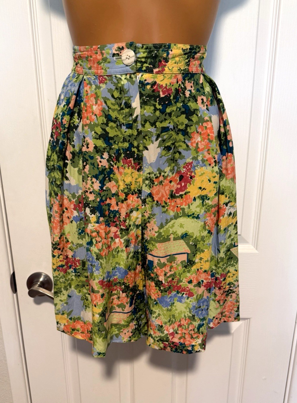 VTG 80’S CAROL ANDERSON COLLECTION COTTAGE FLORAL SKORT SKIRT SHORTS SZ M