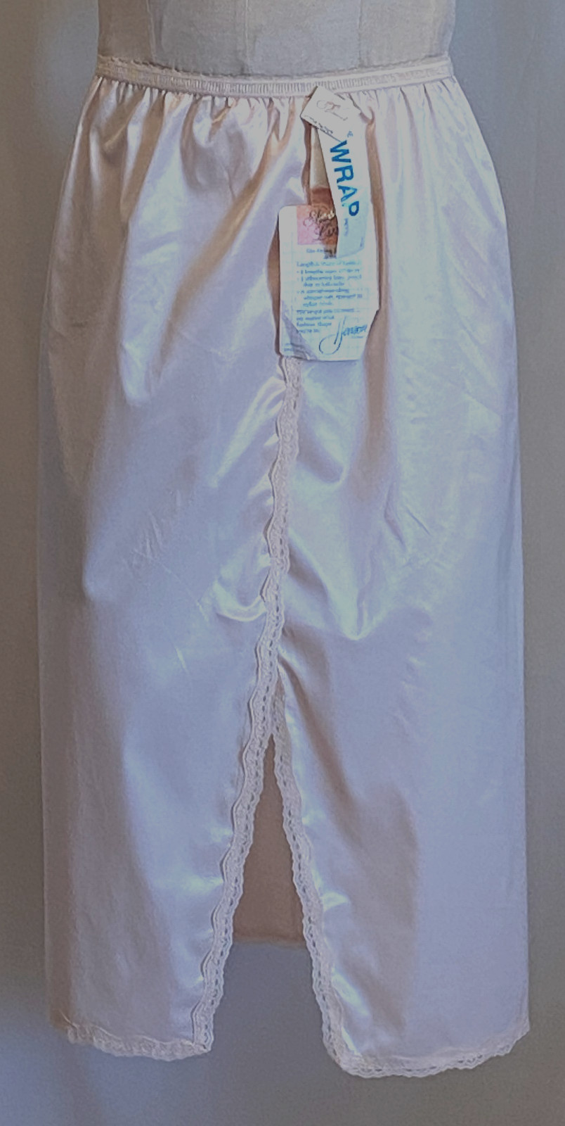 Henson Kickernick Vintage ‘The Wrap’ Hi Slit Midi Half Slip Nylon Nude Petite px