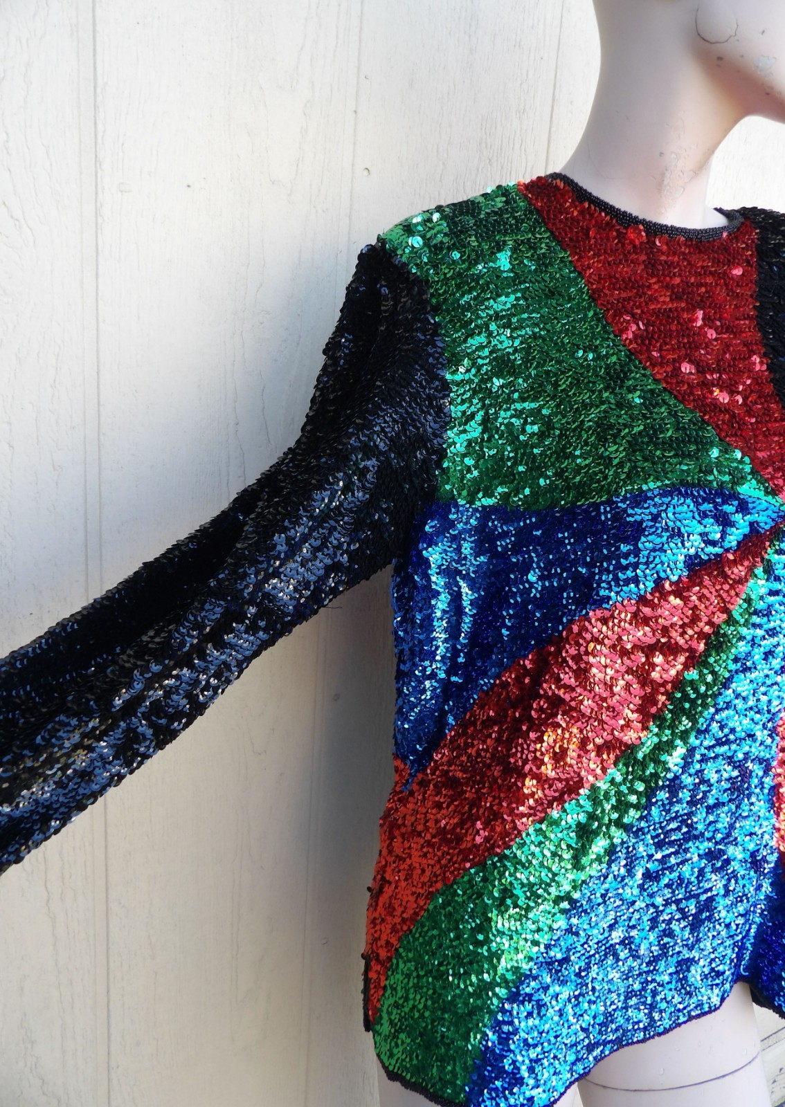 Vintage Sho Max Originals Sequins Silk Party Top