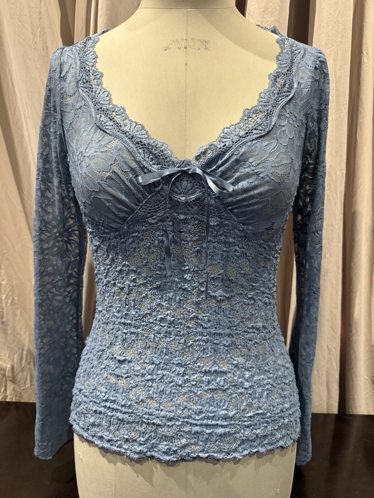 Ann Ferriday VTG Stretch Lace Fairy Juliette Top Unlined M