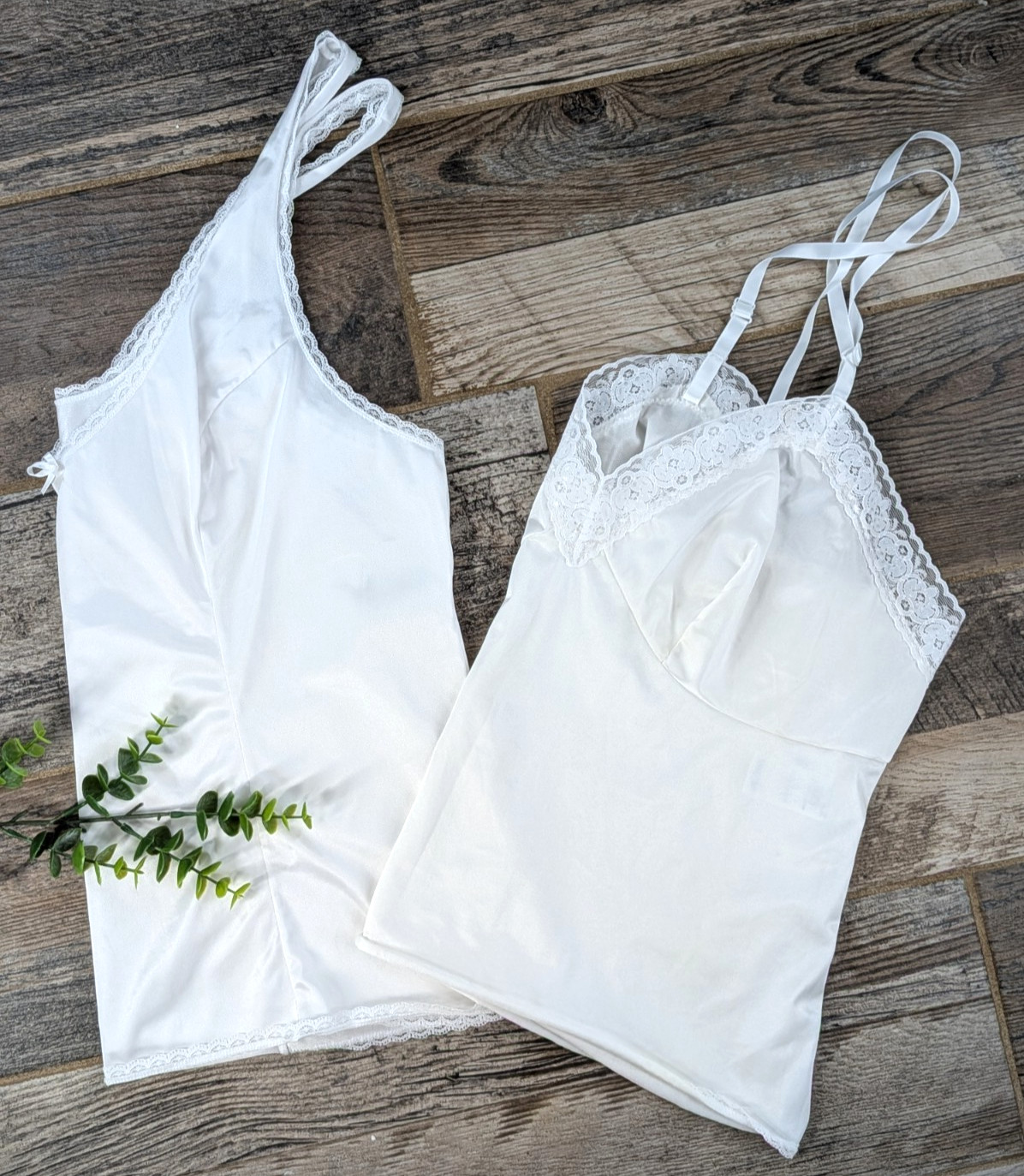 LOT 2! SIZE 38/44💋Vtg Shadowline Slip Camis Camisole Negligee Lingerie Nylon