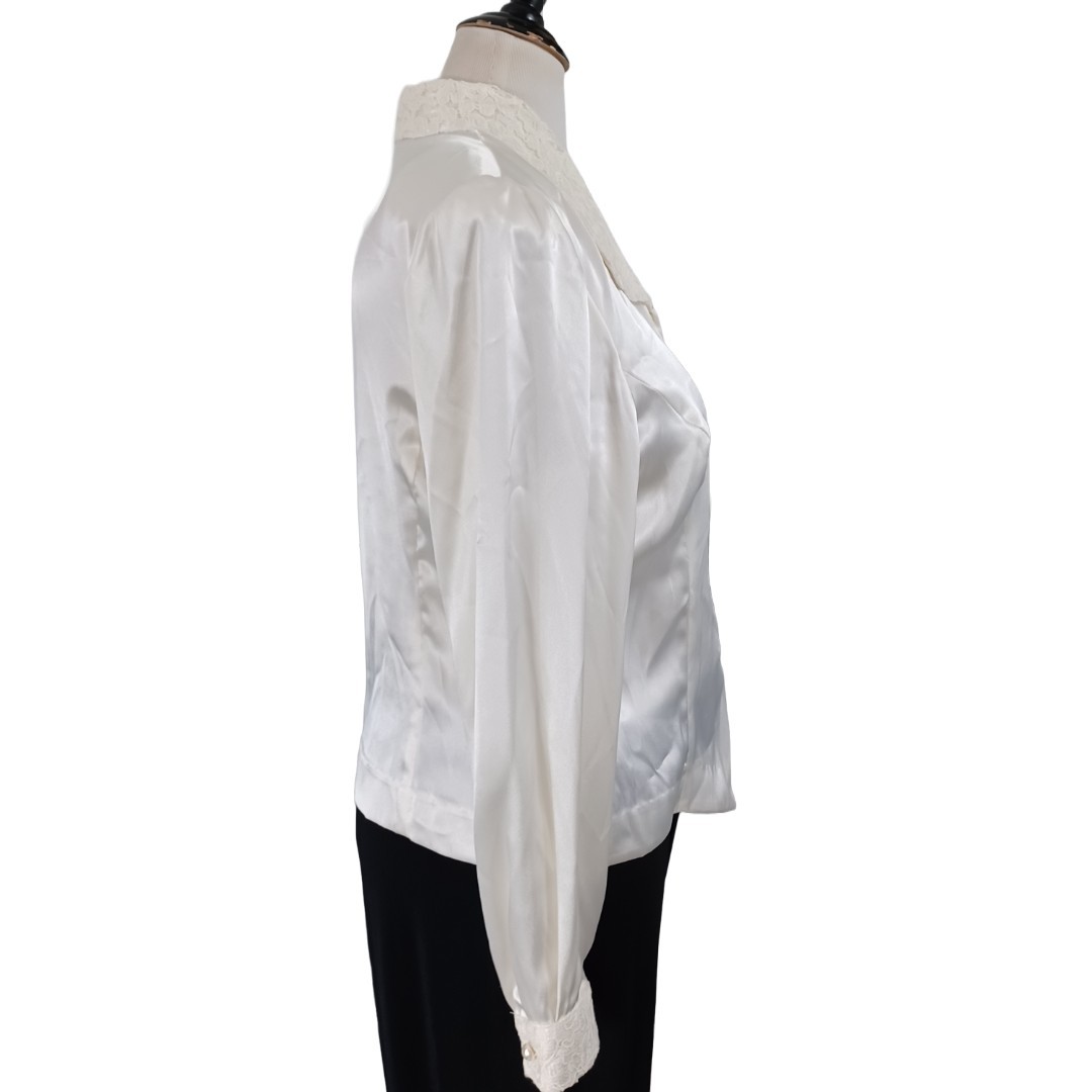 VINTAGE 80’S/90’S LESLIE FAY SPORTWEAR SATIN BLOUSE SIZE 14 NWT