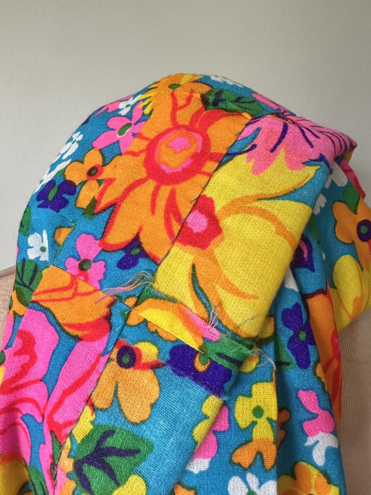 Bright Neon Floral Vintage 1960’s Plus Size Dress