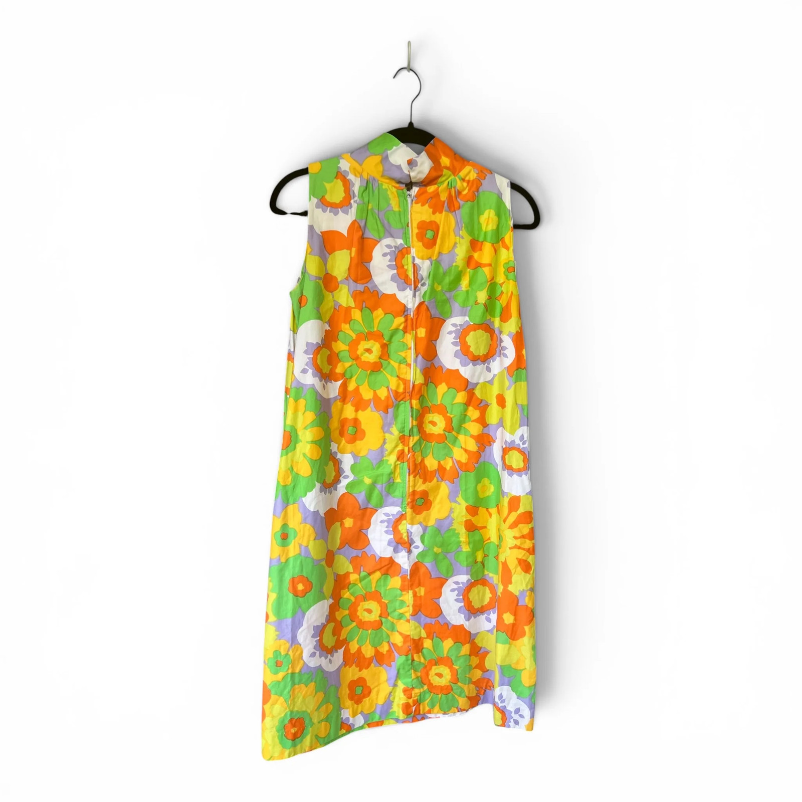 True Vintage 60s Bold Maximalist Floral Dress, Made in Japan, Mod Style, Size S