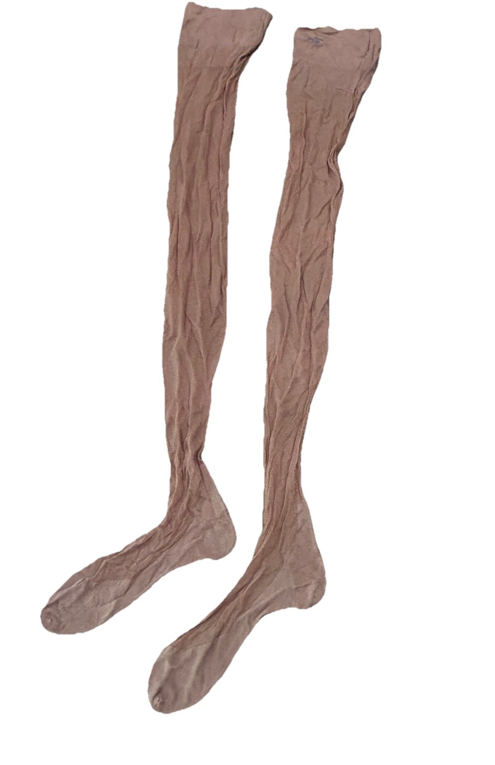 Vintage 1940s Seamed Nylon Stockings Neutral Sheer Full Fashioned Pin Up 9” Foot