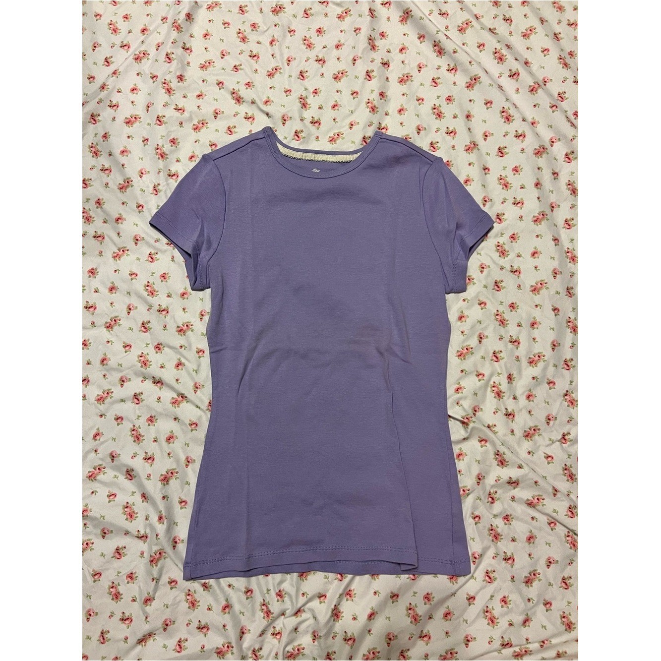 vintage purple full length cap sleeve baby tee