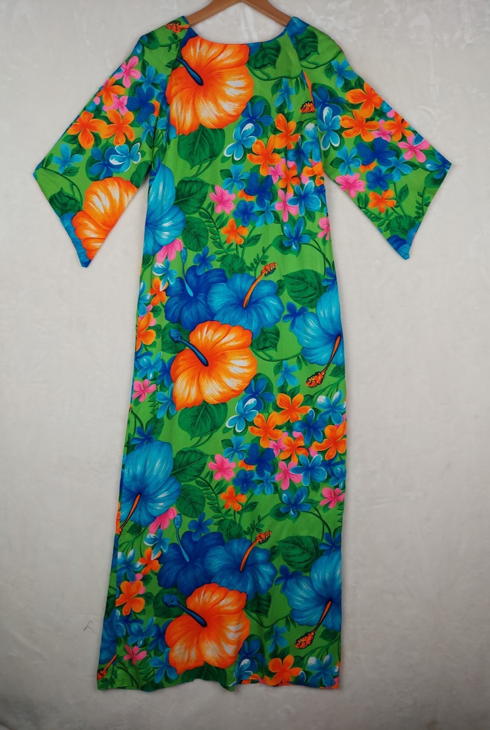 VTG 60/70s Pake Mu’u Maxi Dress POMARE M/L Neon Festival Boho Hippie Psychedelic