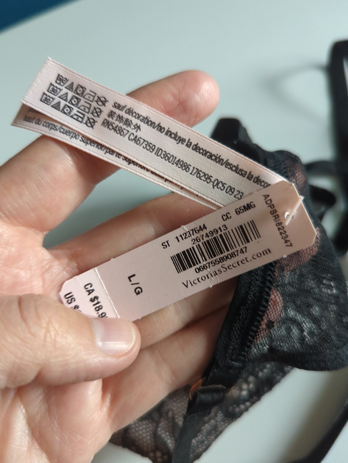 Vtg Victoria’s Secret Nylon THONG V String L Panties NOS NWT Y2K HTF Retro Style