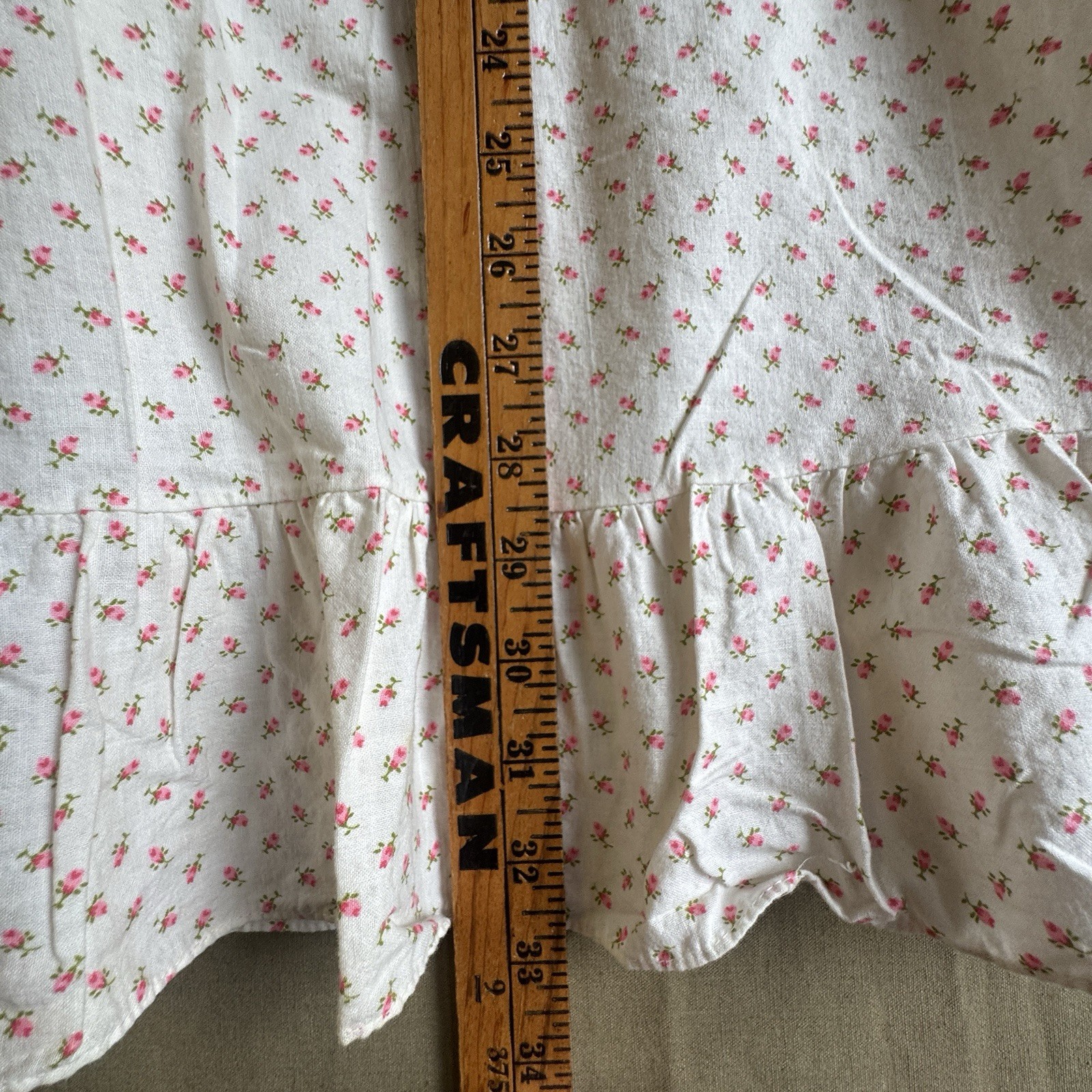 Vintage 60s Women’s Nightgown Mr. P.J. Pink Flowers Boho Folk 18X32.5 READ