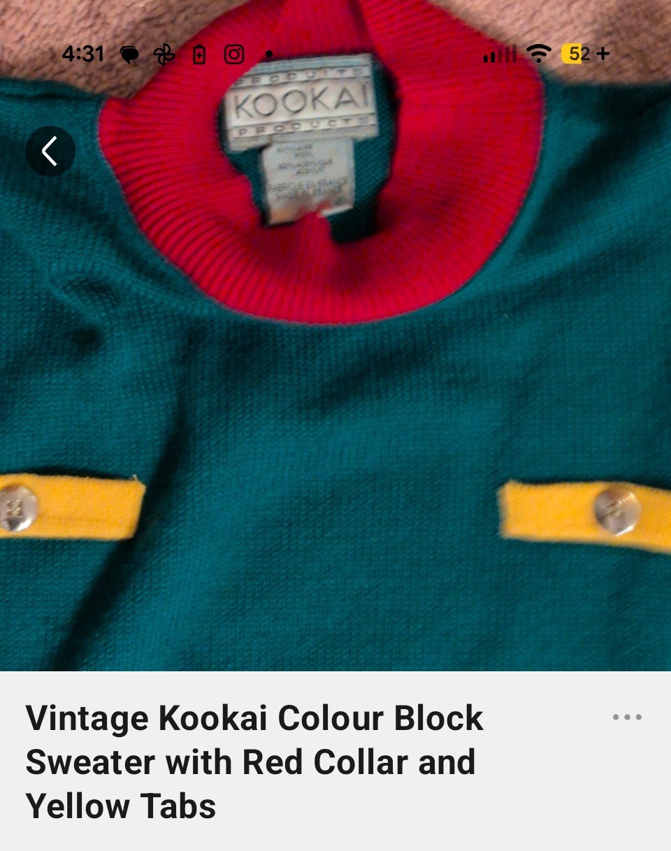 Made In France Kookai Colorblock Knit Sweater Dress Green Yellow Wool Acrylic