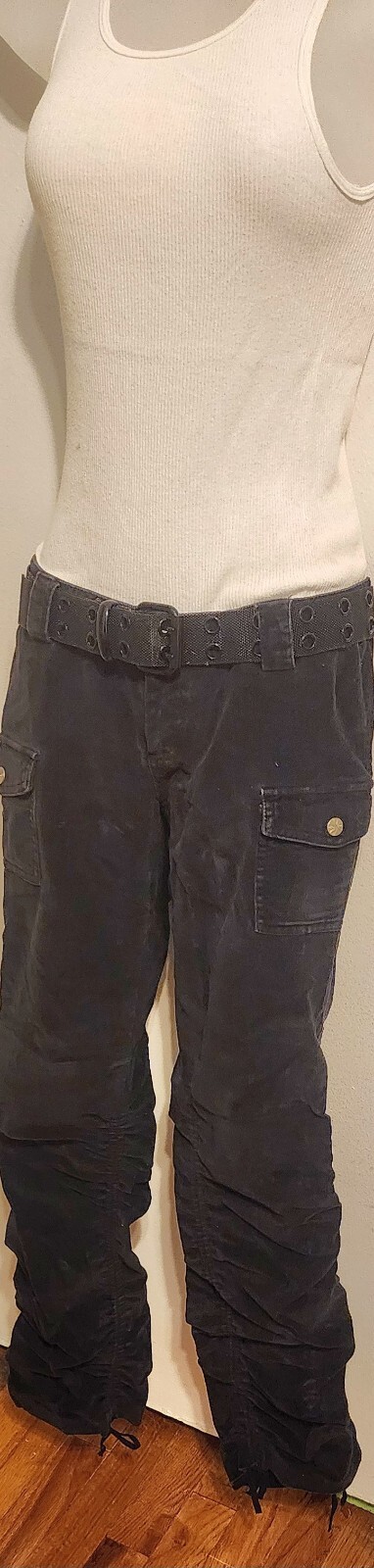 🌐VINTAGE 🌸BRAND NEW no tags🌸 Black Cotton/Spandex Cargo Pants size 5