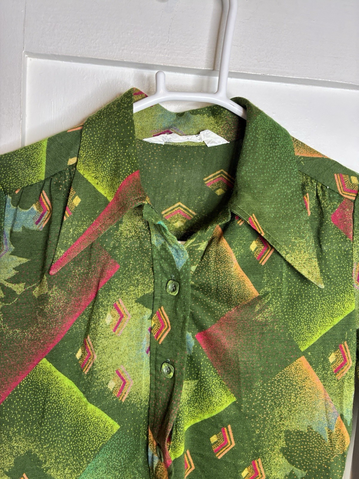 Vintage 1970’s Adrienne Lemaux Pullover Blouse Made In France US Women’s Size 8