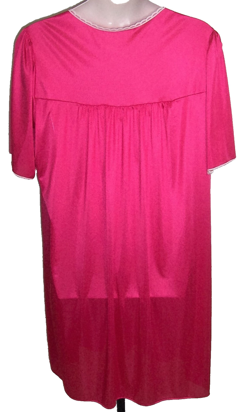 VTG DIXIE BELLE RARE NIGHTGOWN 2X PLUS SIZE ROSE PINK MESH LACE NIGHTIE A+