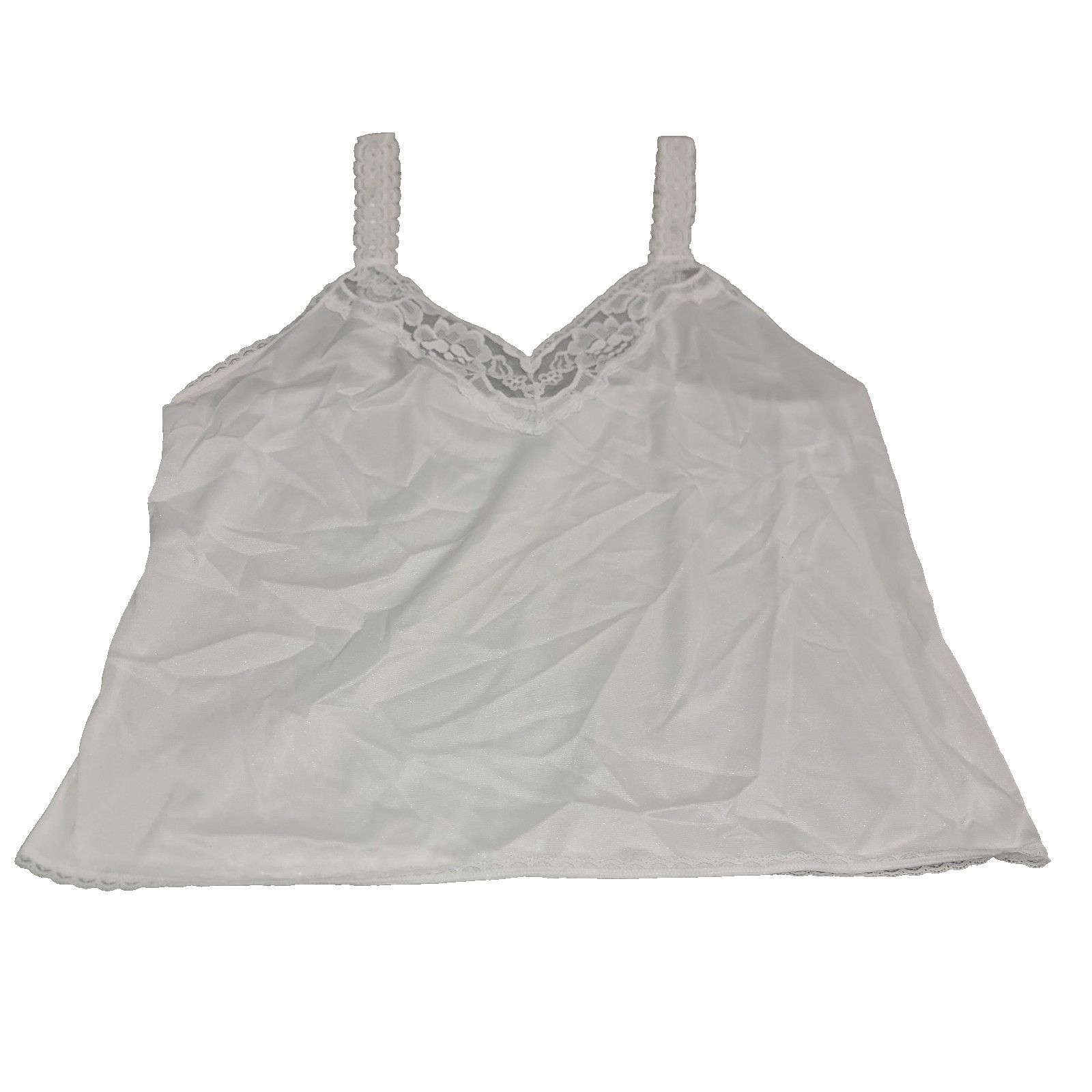 VANITY FAIR Womens Camisole Size 36/42 Lace Trim Camisole Style 17-720 White