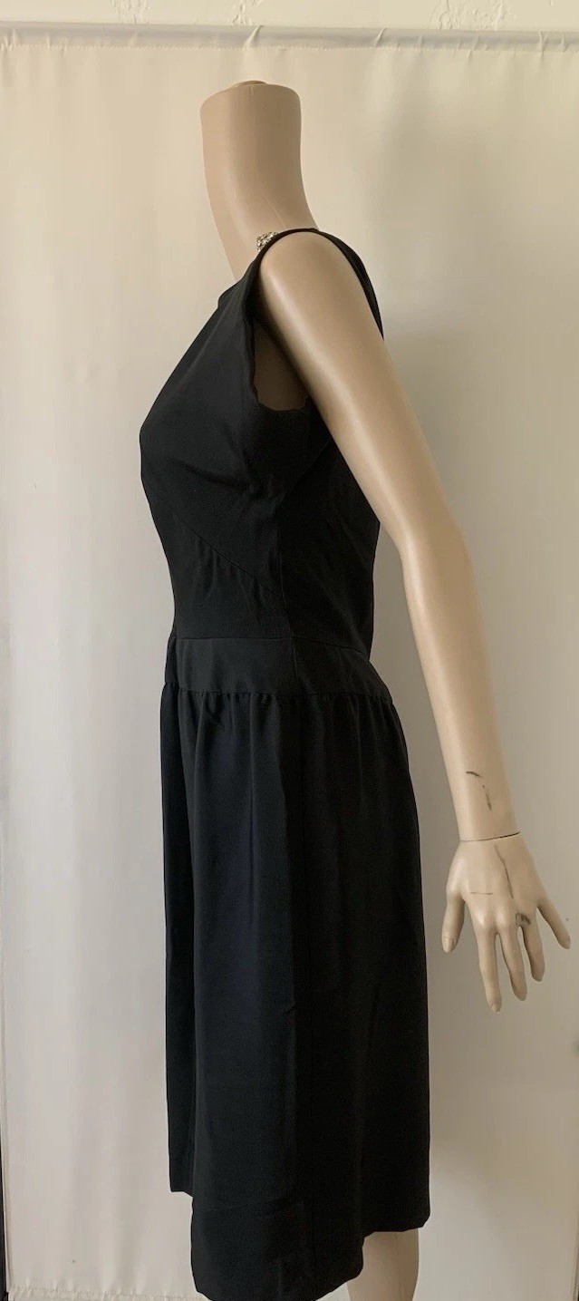 Stunning Vintage 60s Werle Beverly Hills Bullocks Wilshire Black Cocktail Dress