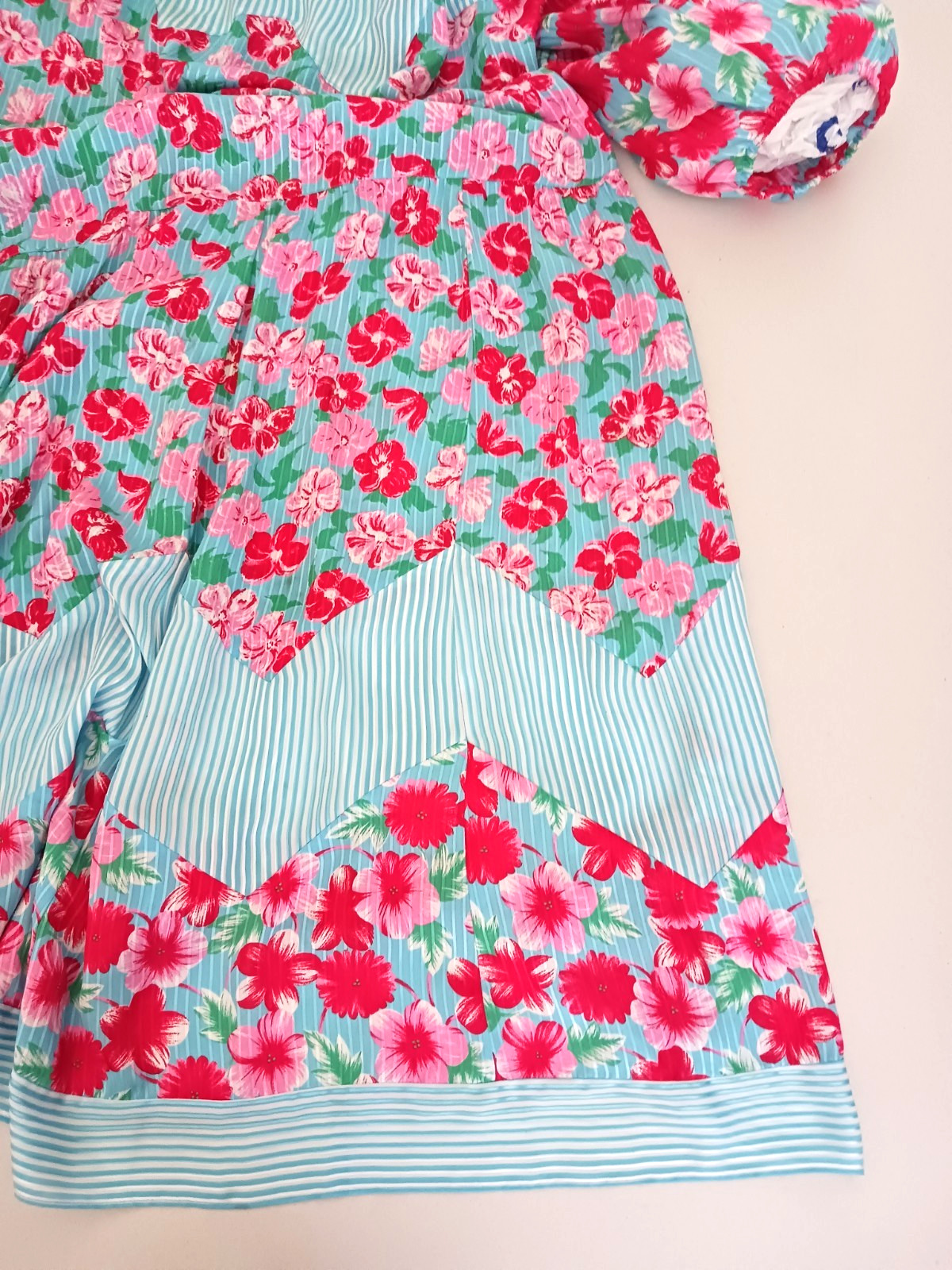 VTG 80s Diane Freis Floral Print Belted Midi Dress Georgette Fabric Hong Kong
