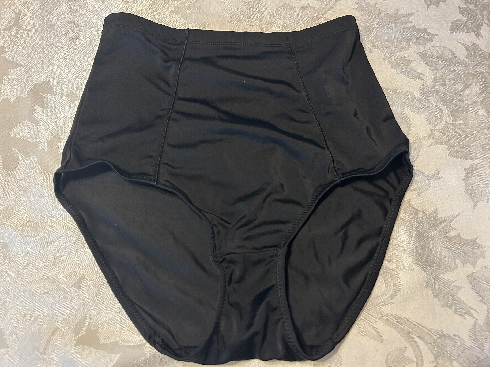 Vtg ADRIENNE VITTADINI 7881-49 High-Waist Hi-Cut Panties Briefs Black ~ L