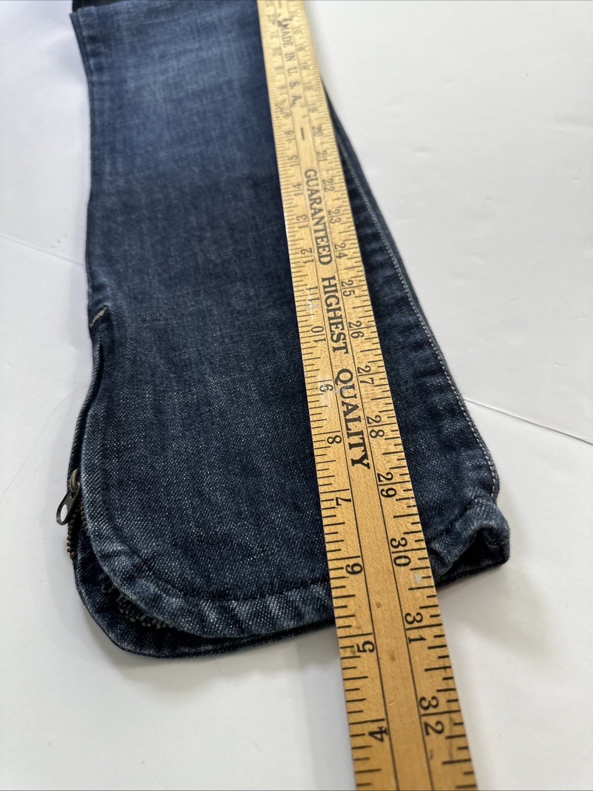 Fire Jeans Women’s With Zipper On The Side Bottom Leg Dark Blue Size-11 #0407