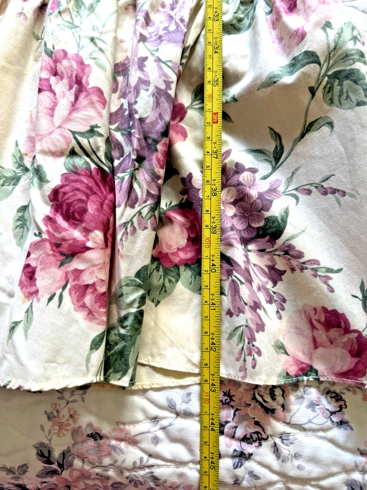VTG 80’s Hawaii Lola Jrs Women’s Floral Roses/Lilacs Ruffle Midi/ Tea Dress Sz 7