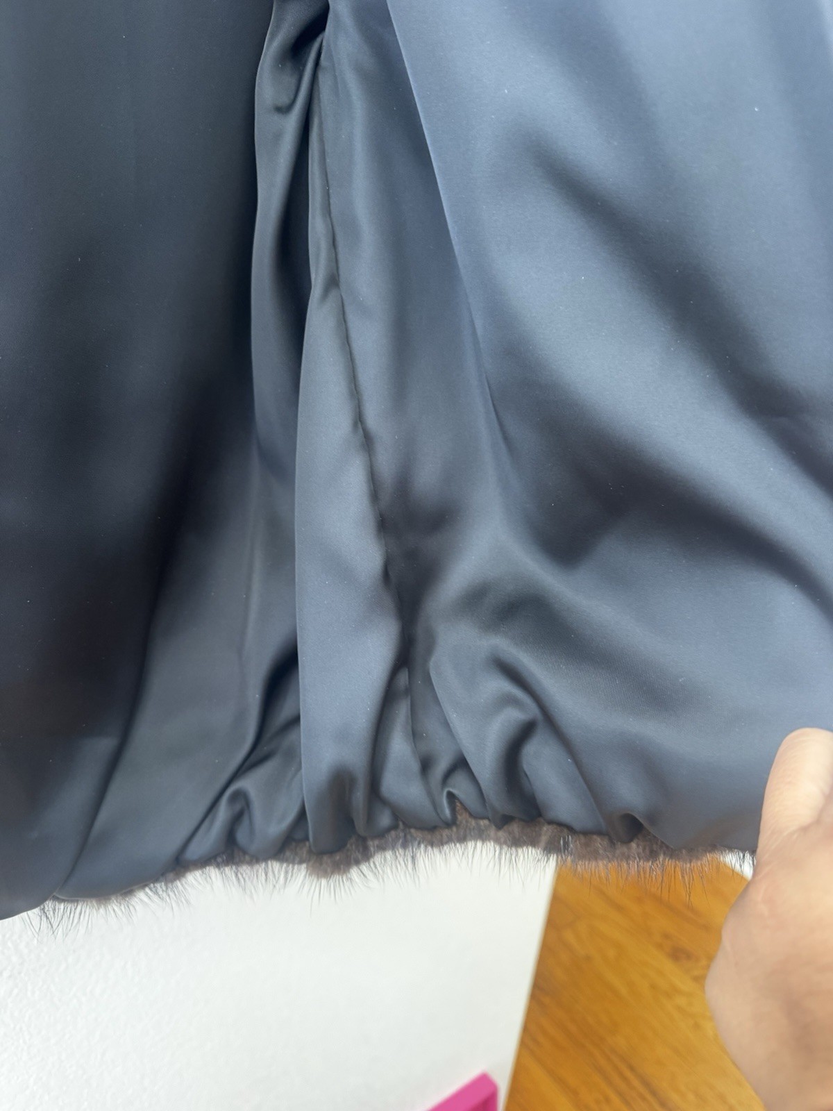 Rosendorf-Evans Women’s Dark Brown Mink Coat, Details On Shoulders
