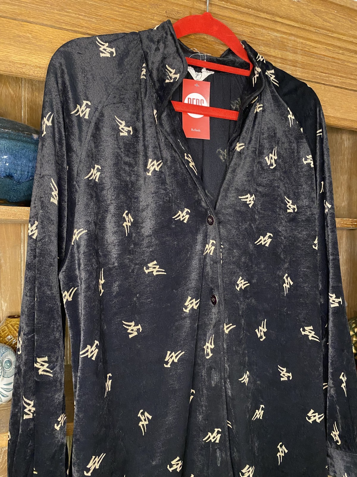 Vintage Black Velvet Top Size S/M