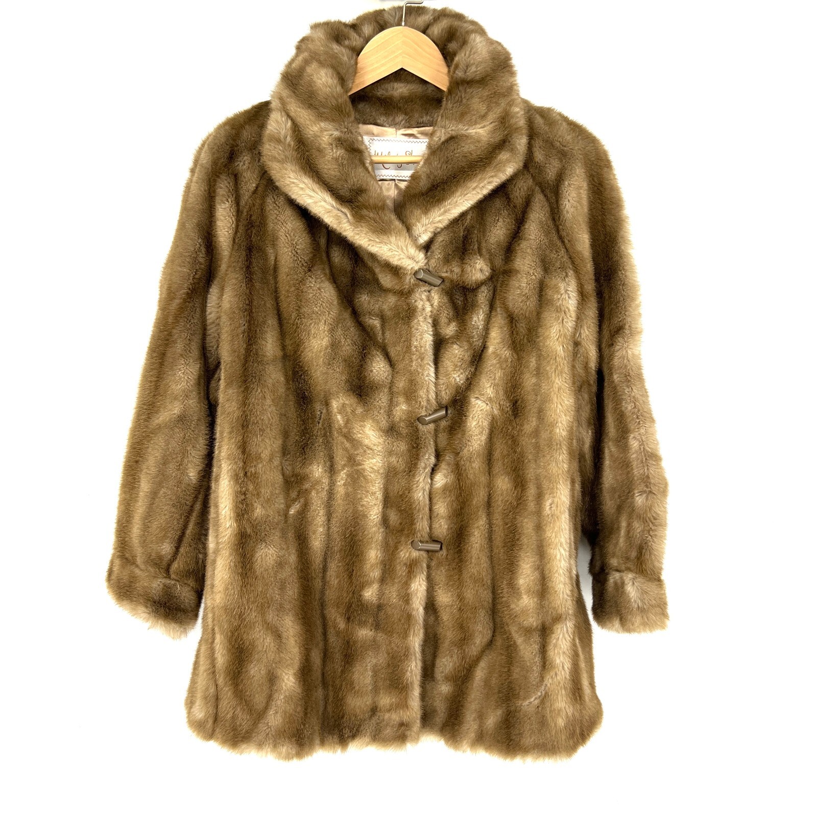 MILADY SHOP Vintage Pastel Mink Coat Womens S/M A-Line 1960s Collared Long Lined