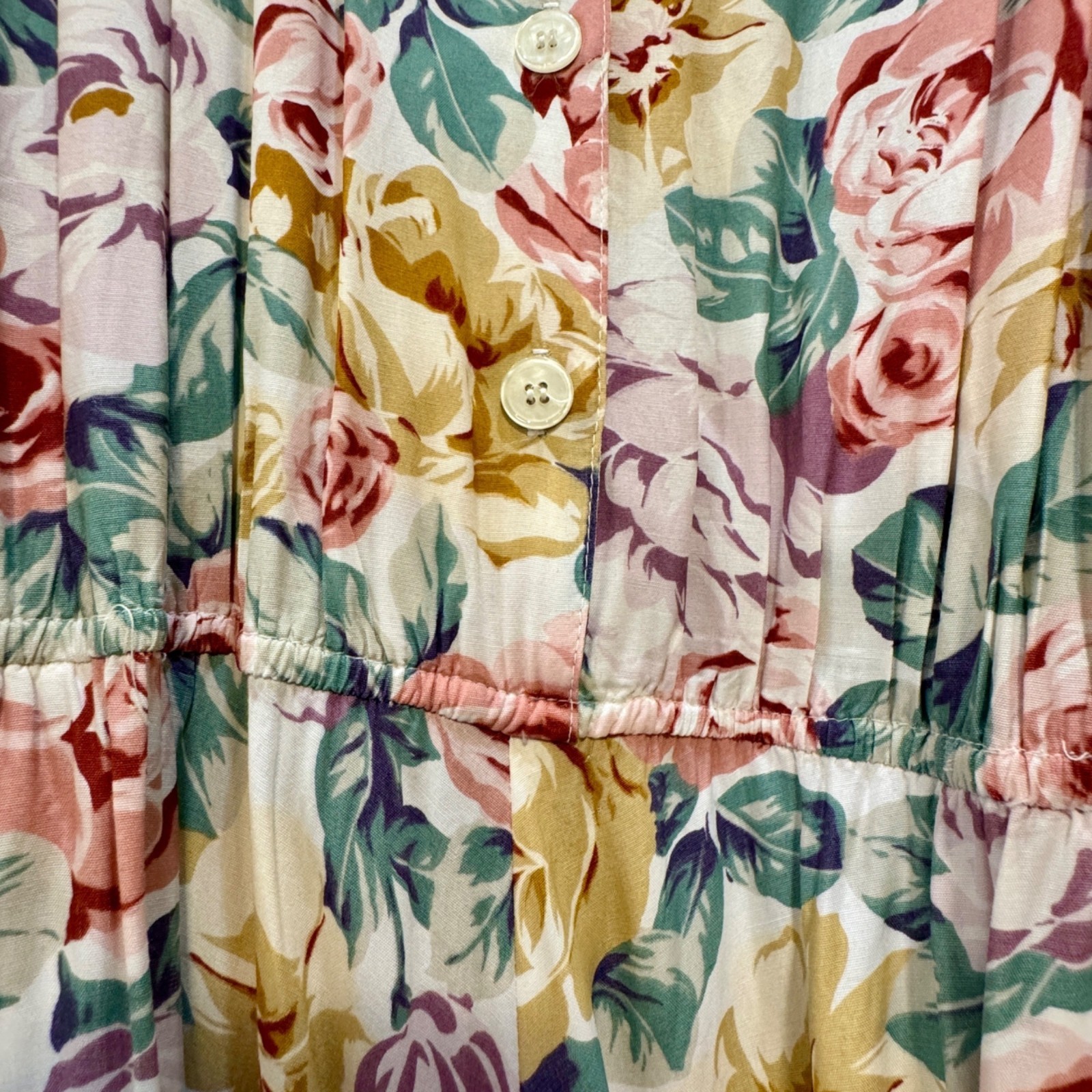 True Vintage Carol Anderson Floral Midi Maxi Dress Size 10 Garden Cottagecore