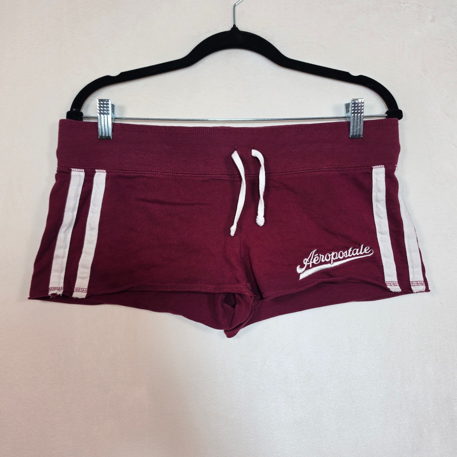 Vintage Y2K Aeropostale Micro Mini Shorts Womens S Maroon Athleisure Sporty