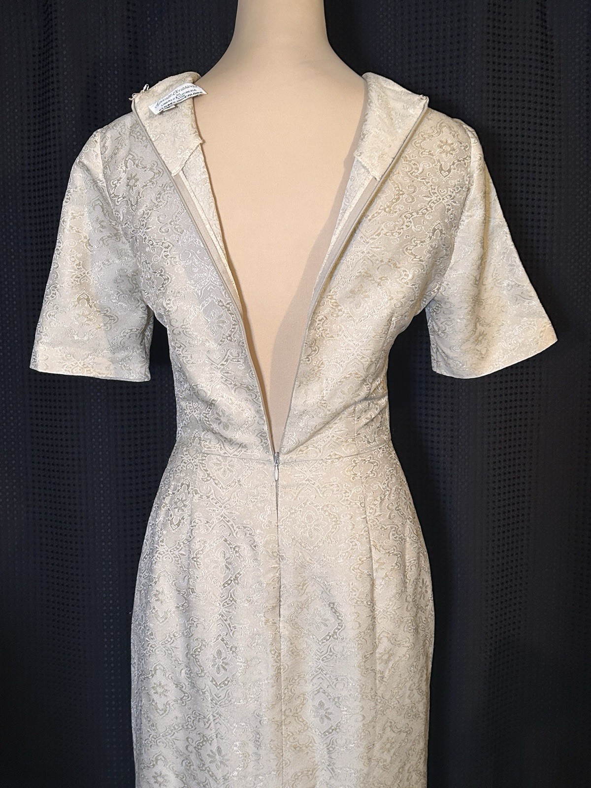 Classic Vintage Special Occasion Liberty Lucrezia Cream Brocade Dress Jacket Set