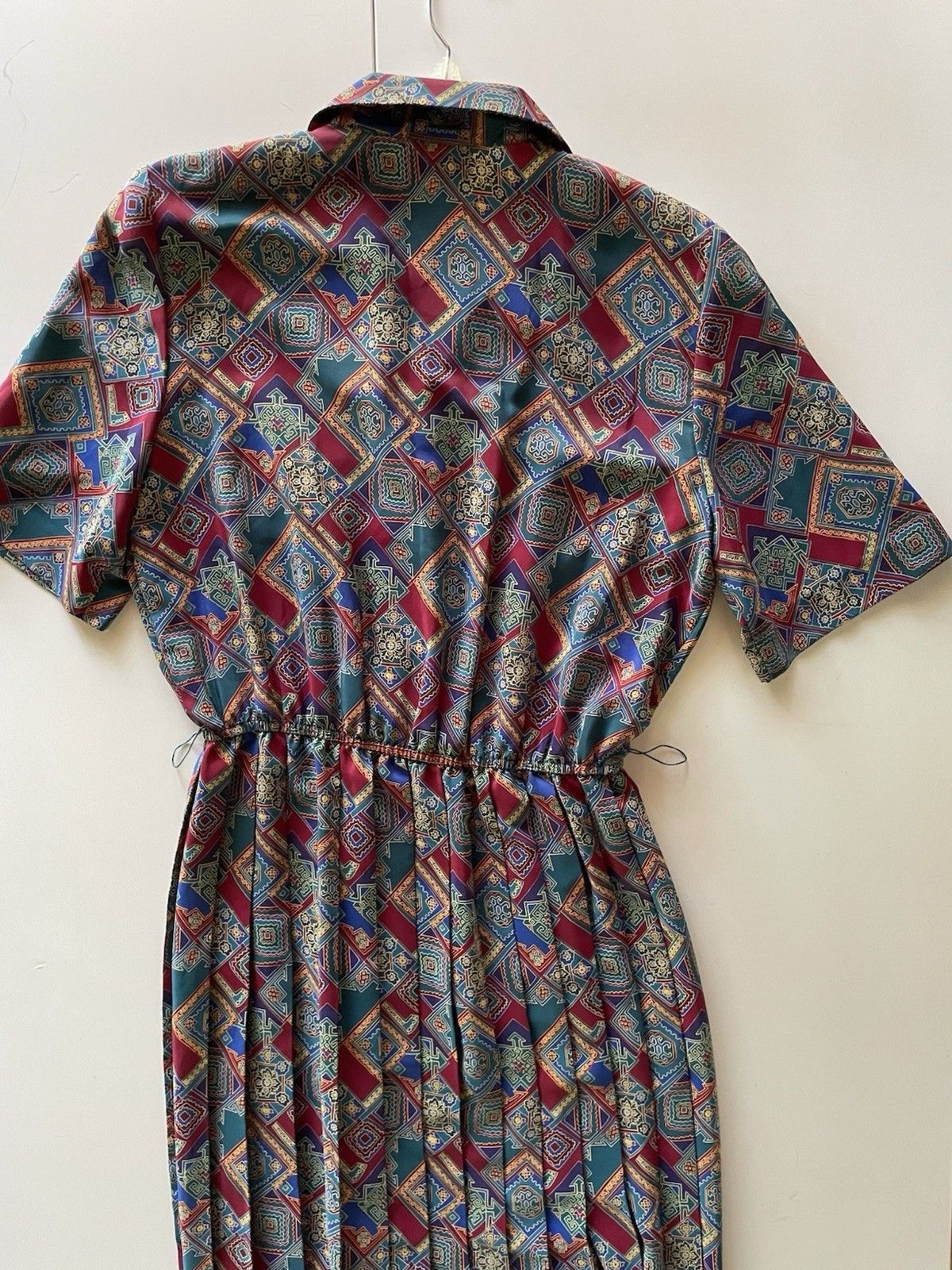 Vintage 80’s Leslie Fay Pleated Secretary Dress with Matching Belt – Size 12