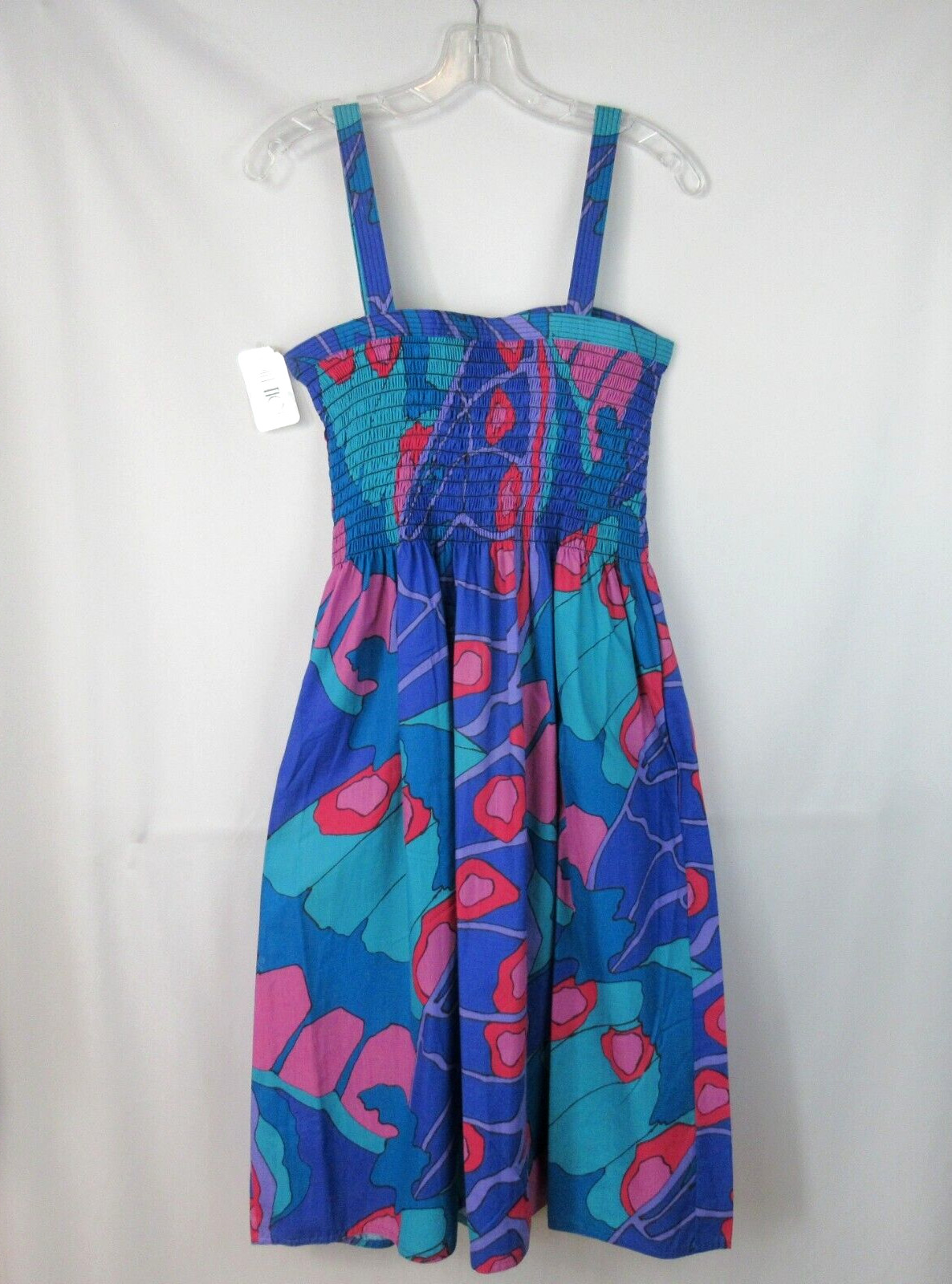 BILL TICE 1970s Designer Printed Smock Dress Size S (Vtg Size 10) Mod Boho NWT