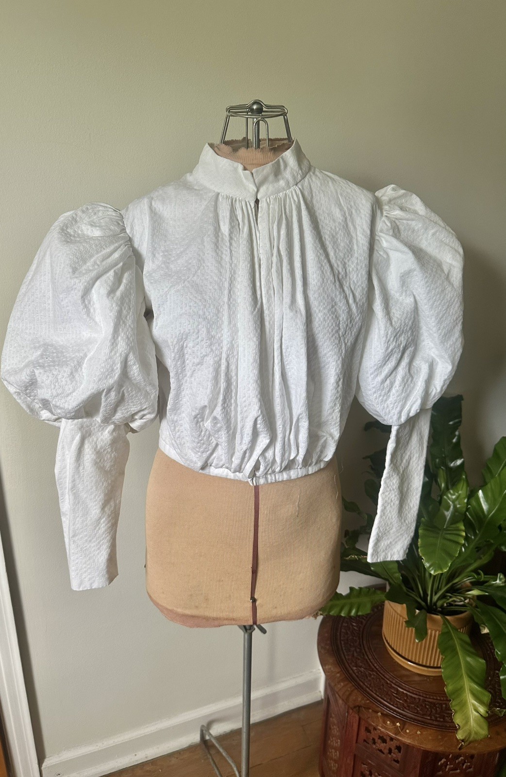 Mutton Sleeved White Victorian Top