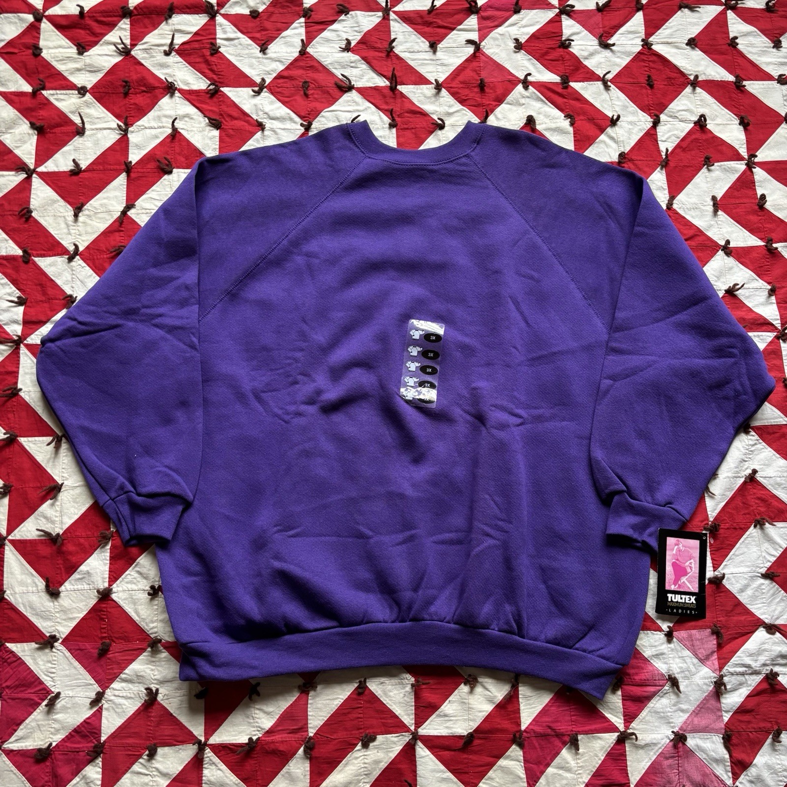 Vintage Tultex Blank Purple Crewneck Women’s 3XL NOS Deadstock