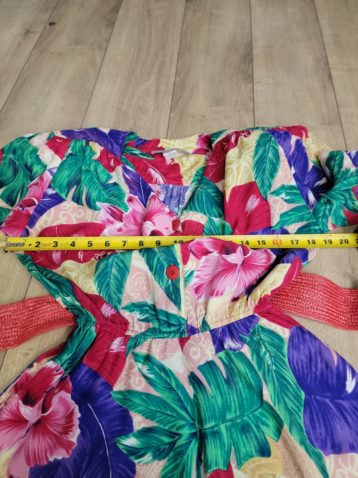 Vintage Carol Anderson Tropical Floral Tea Garden Party Dress Size 6