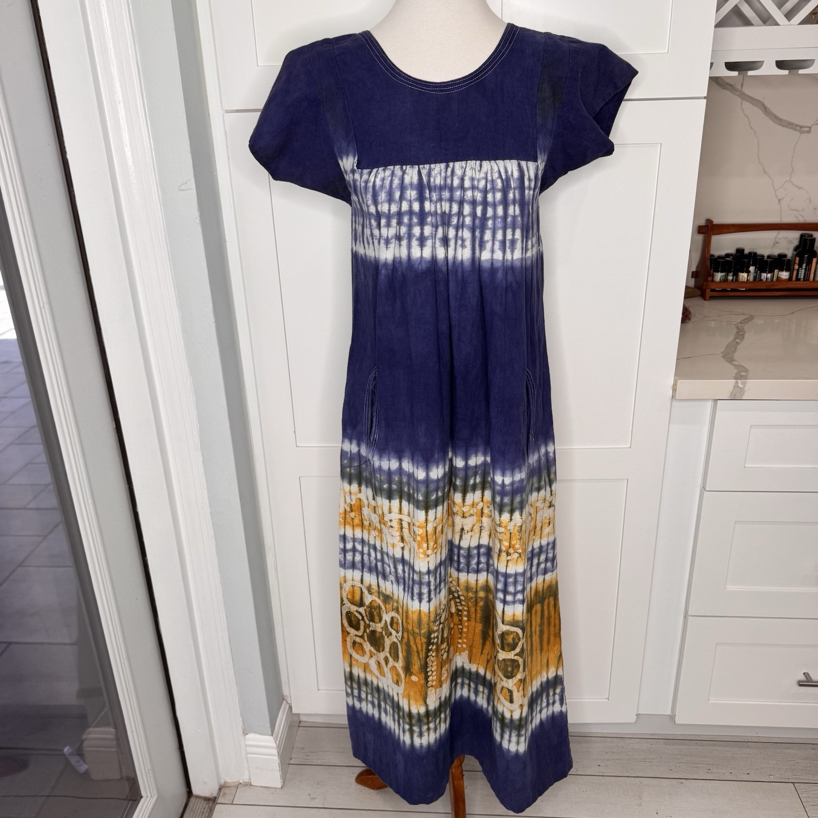 Vintage India Imports of Rhode Island 100% Cotton Dress/Boho/Hippy Fest Size XP