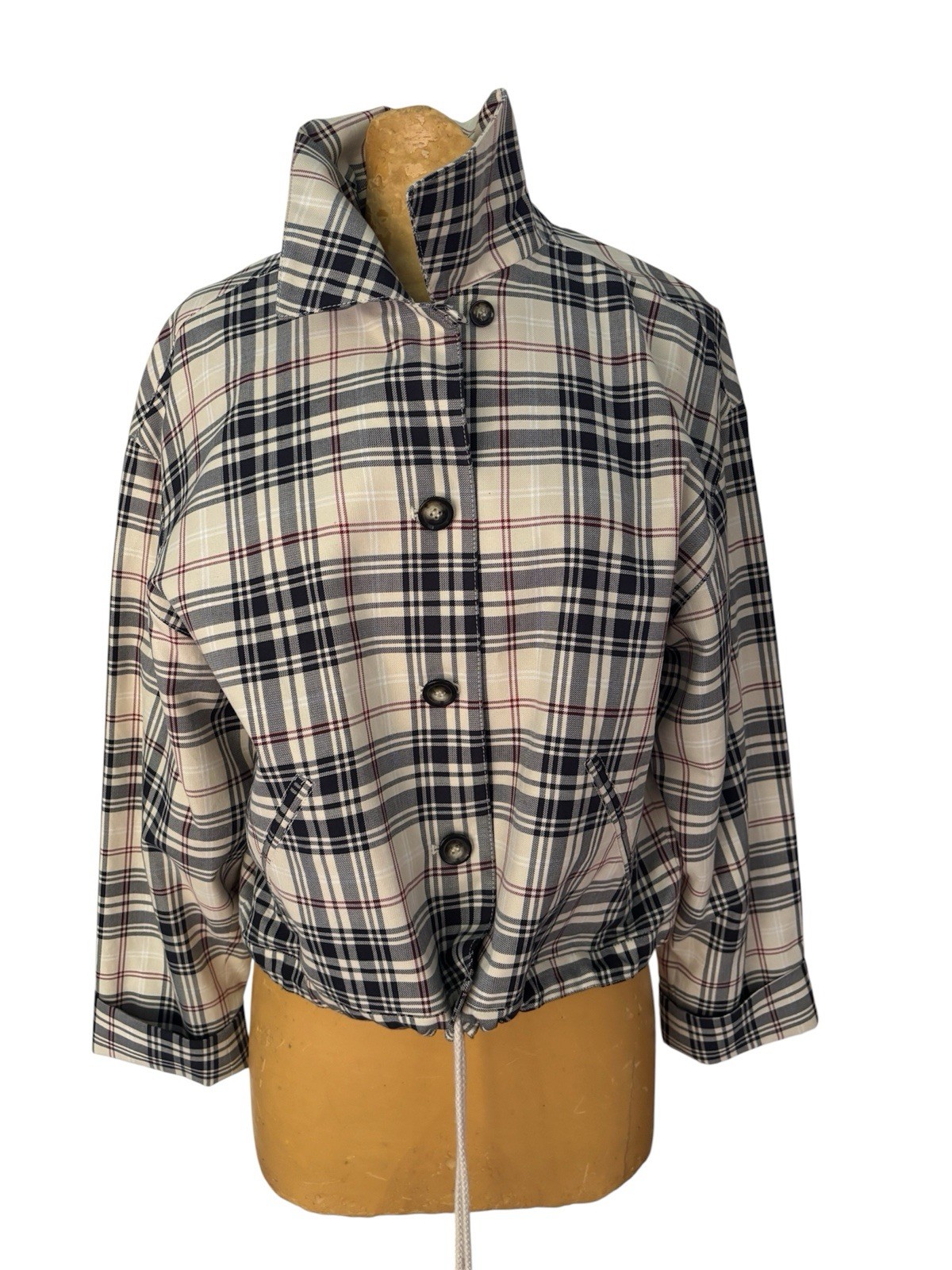 Vintage EMANUEL UNGARO plaid Jacket Windbreaker 1990s Size 8