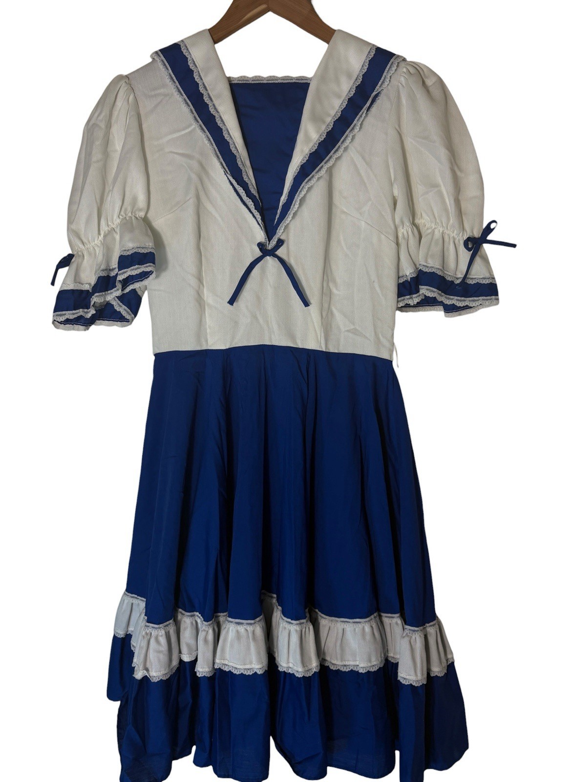 Vintage Blue White Sailor Prairie Dress