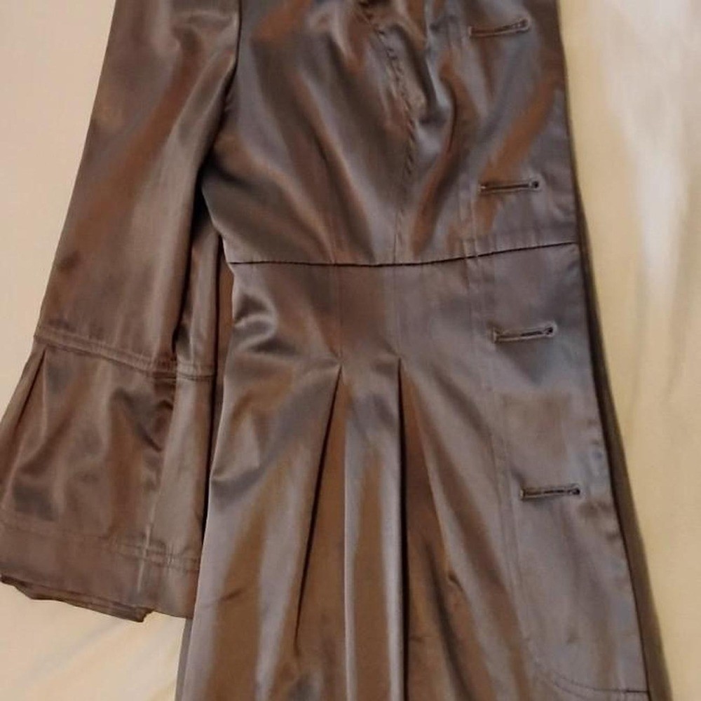 Y2K Vintage BCX Metallic Dark Vampy Trench Coat Dress 🌟 Fit & Flare Babydoll