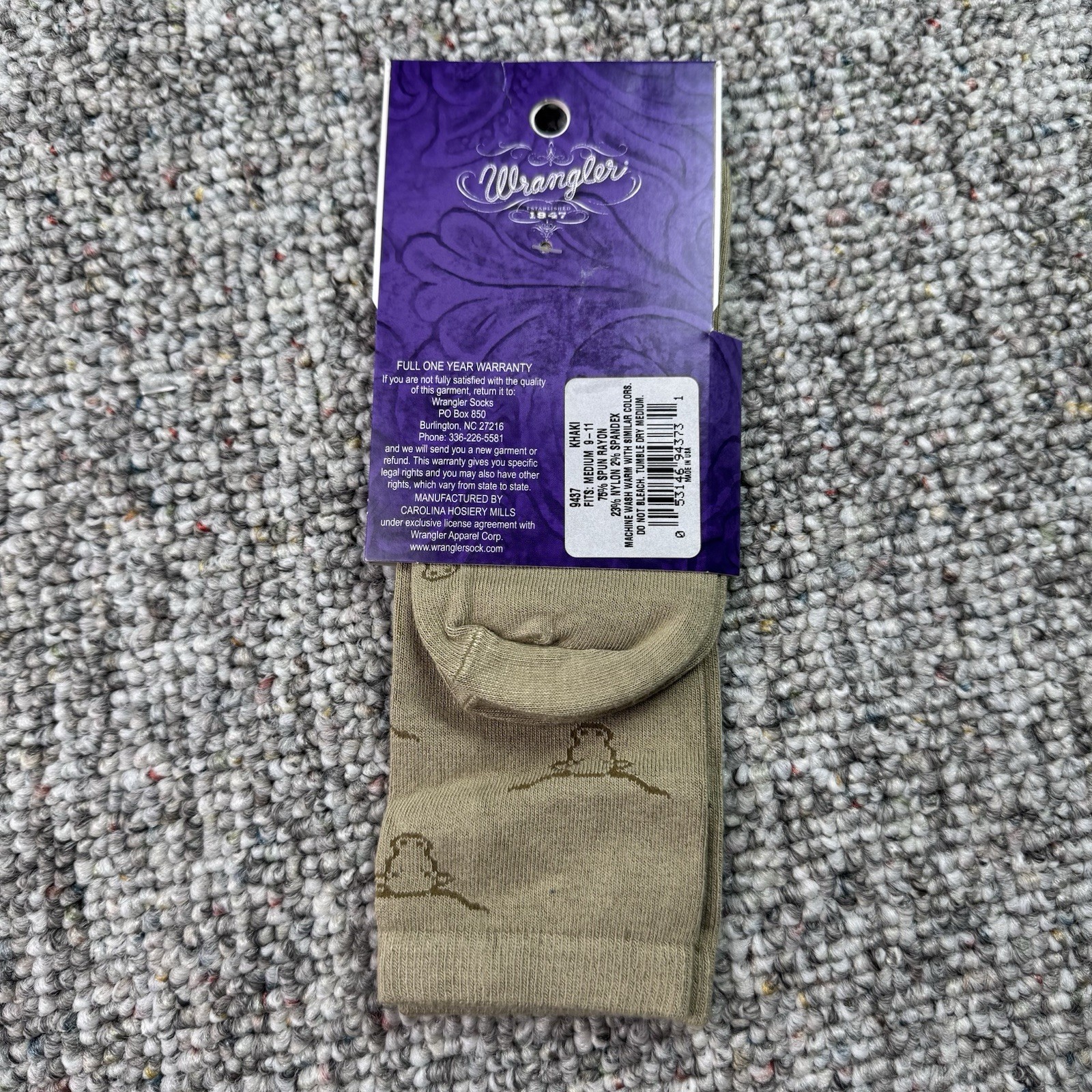 Vintage Wrangler Womens Tall Socks Size M 9-11 Western Cowgirl Made In USA NWT