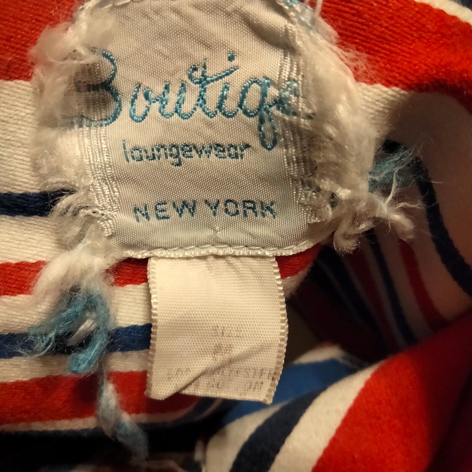 Boutique Loungewear 70’s Red White & Blue Striped Dress M