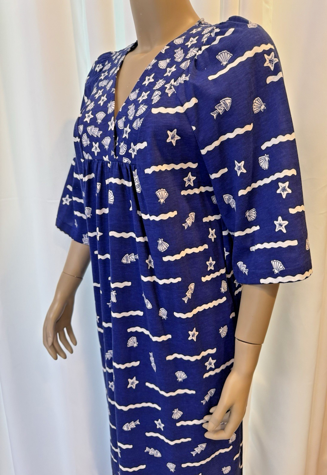 Vtg 70s SHAWDOWLINE Maxi Dress Caftan Moomoo Cottagecore Sz S/M RARE, NOS w/Tags
