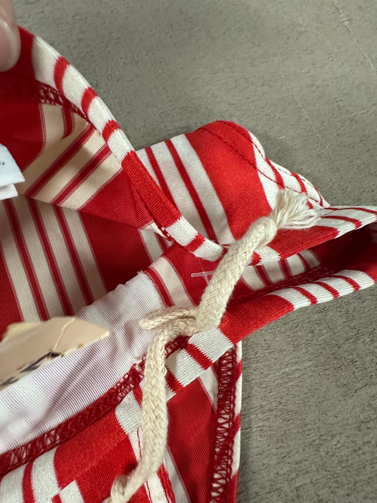 Vtg Sun Blocks Mens Sz S Swim Briefs Red White Striped Swimsuit NWT USA 9D50-51