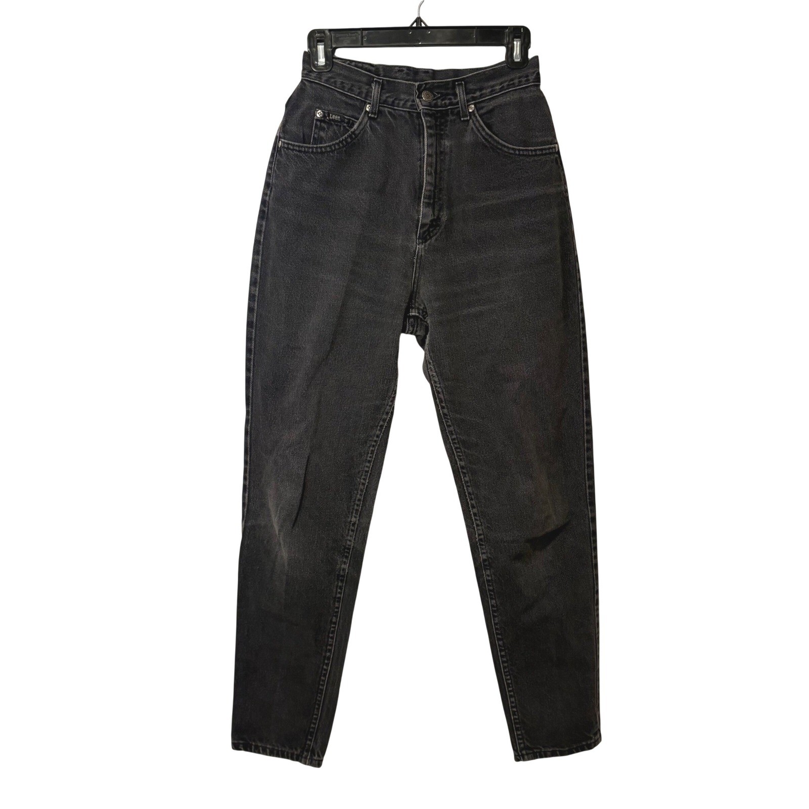 Lee Vintage High Waisted Jeans Womens 25 Faded Black 90s Tapered Made in USA