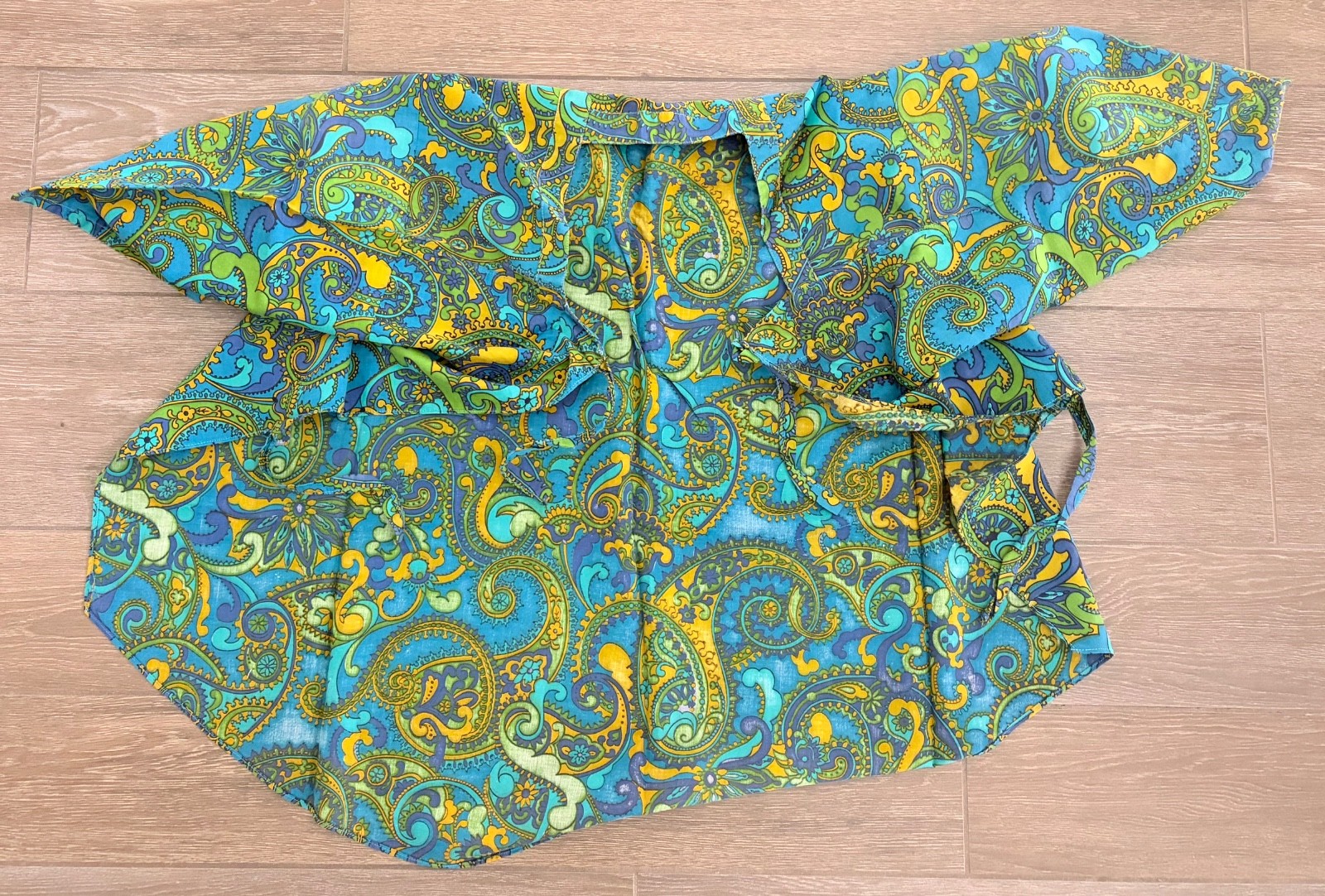 Vintage Design House Womens Paisley Wrap Top 60s 70s Hippie Boho Psychedelic